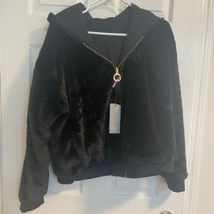 Copy- Tommy Hilfiger Black fur jacket with cap